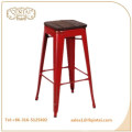 QTMC-021 wholesale cheap iron no back stool with wood top for bar product